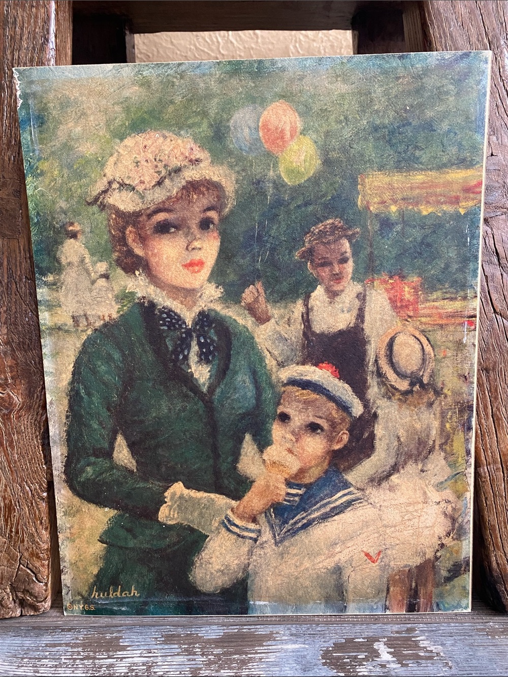 🎈1950’s Vintage🎈The Ice Cream Vendor by Artist Cherry Jeffe Huldah Art Print